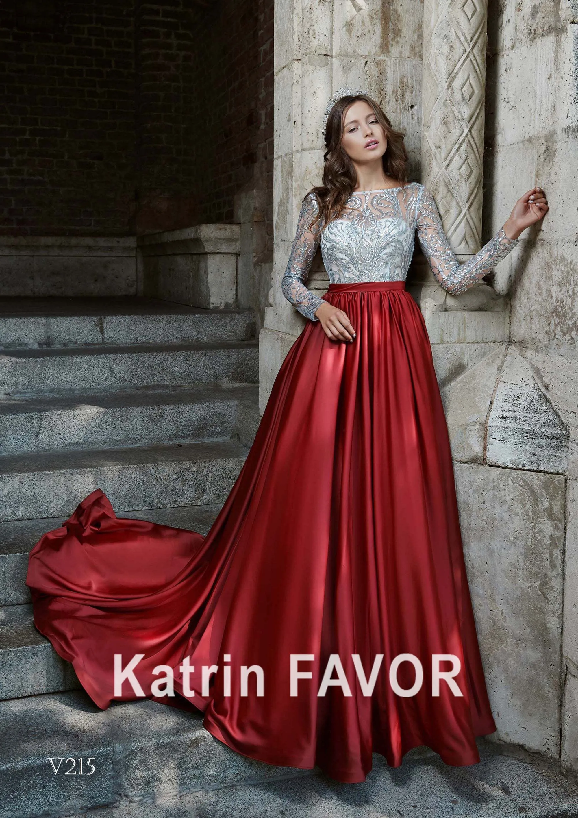 Modest prom dress Long sleeve formal dresses