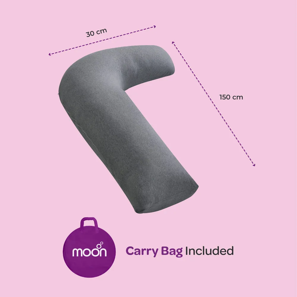 Moon -  Organic L Shaped Maternity Pillow - Grey