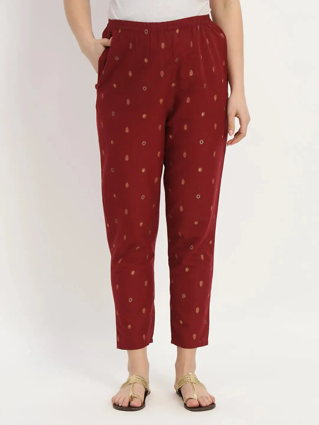 MUMZHUG Embroided  Straight Kurta & Rayon Pant & Malmal Dupatta For Maternity & Feeding Purpose