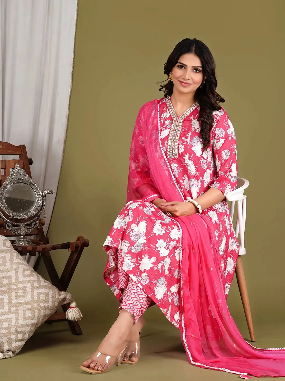 Mumzhug Soft Viscose Rayon Maternity & Nursing Anarkali Suit Set