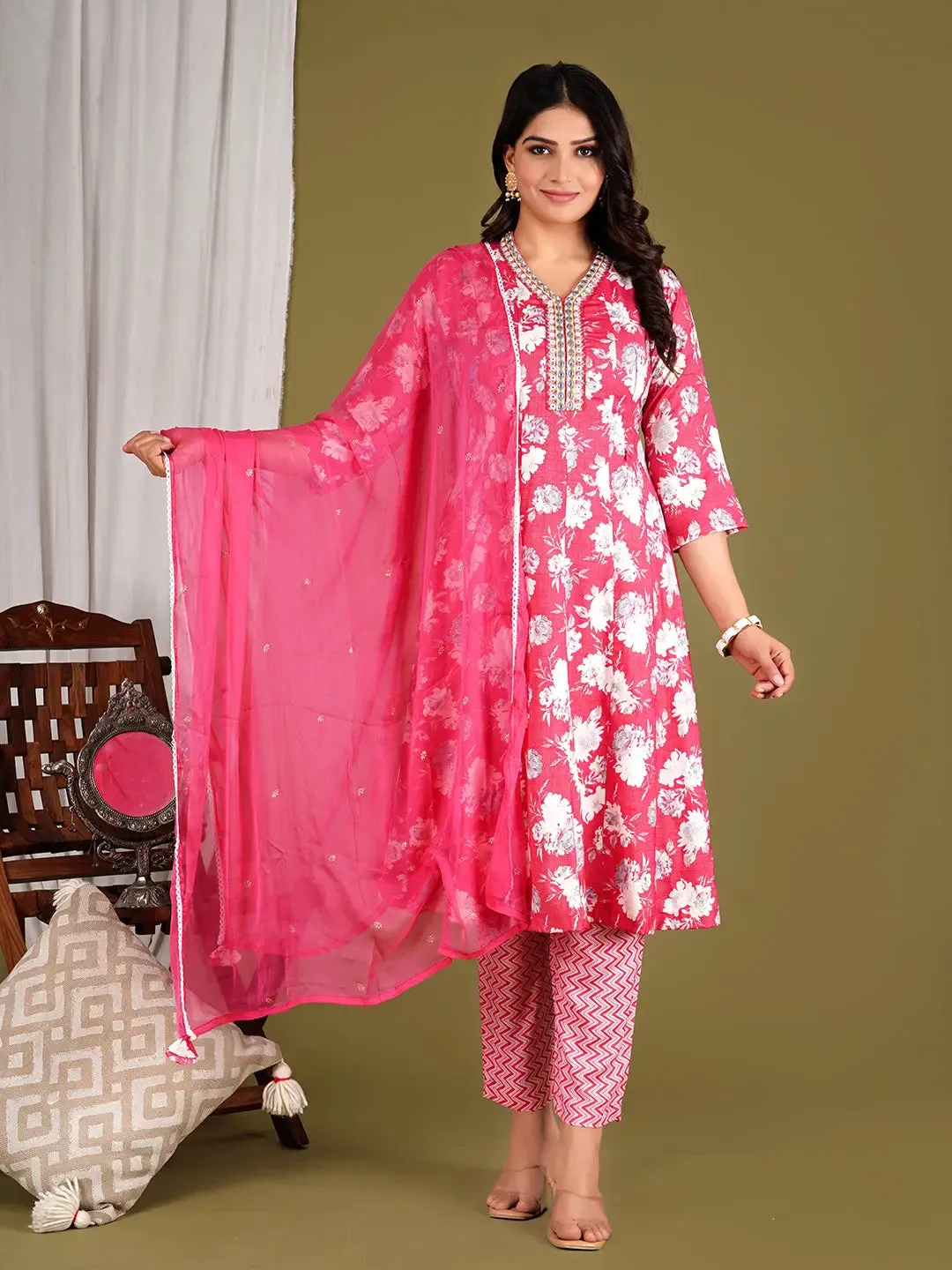 Mumzhug Soft Viscose Rayon Maternity & Nursing Anarkali Suit Set