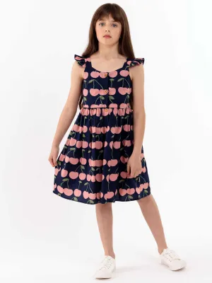 Navy Cherry Calista Dress