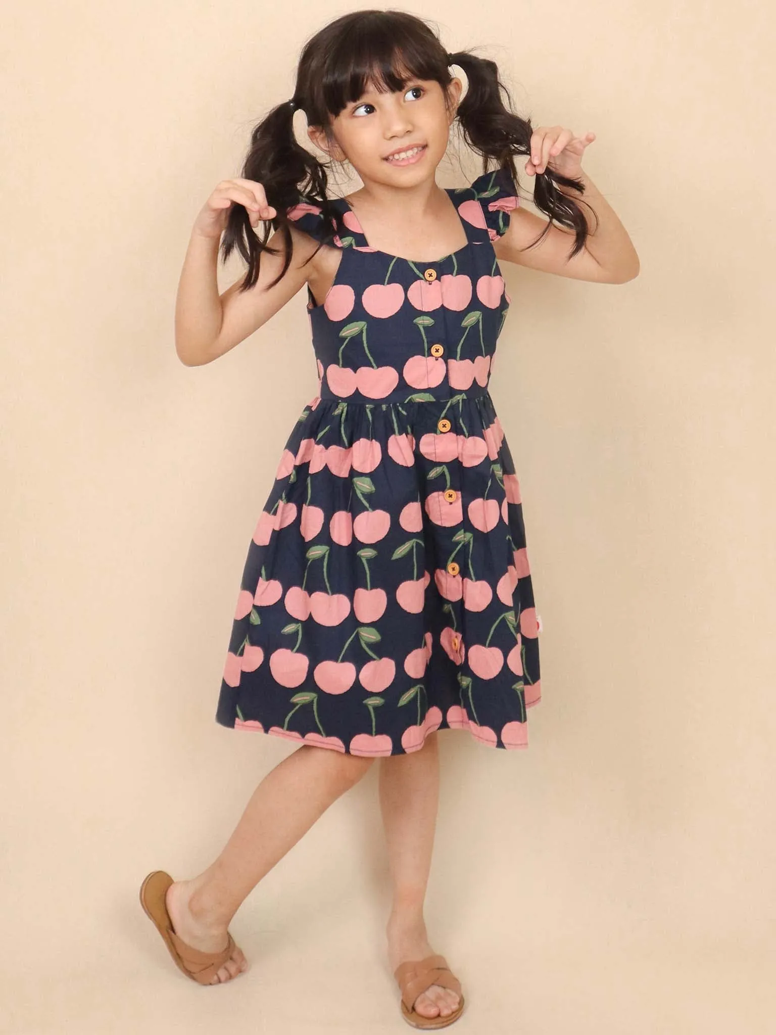 Navy Cherry Calista Dress
