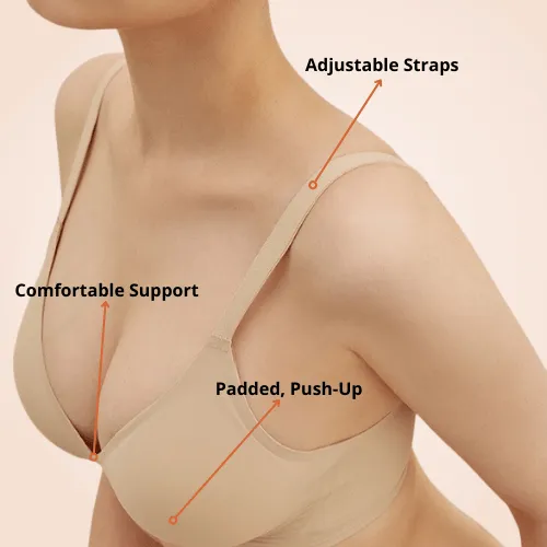Non-wired Comfy Thin Cup High Support Silhouette Bra