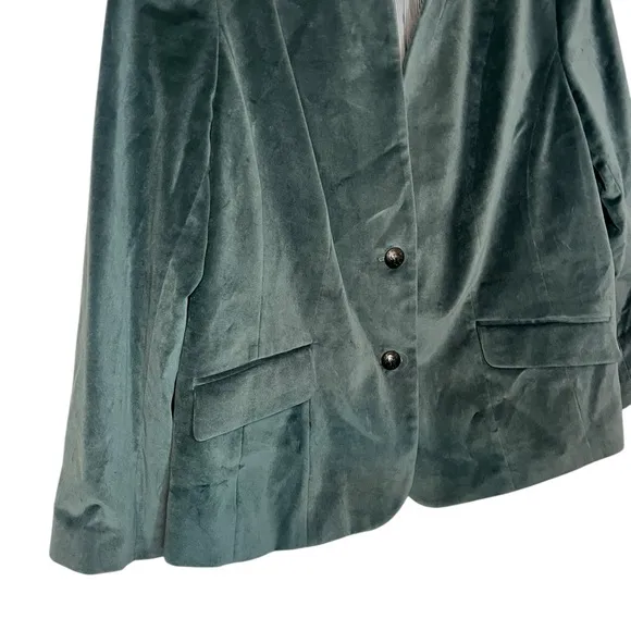 NWT TALBOTS VELVET GREEN/BLUE STUNNING BLAZER FORMAL PLUS SIZE WOMENS 24W