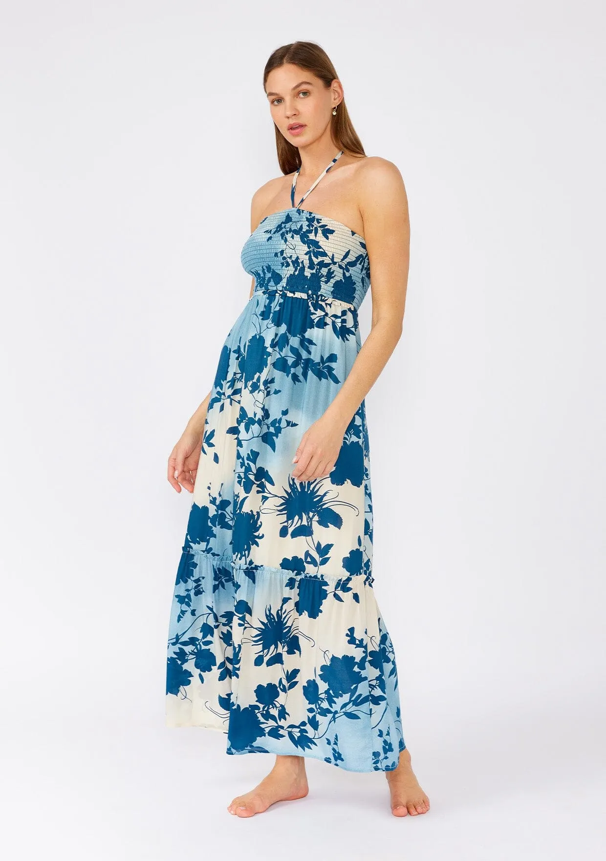 Ocean Eyes Halter Maxi Dress