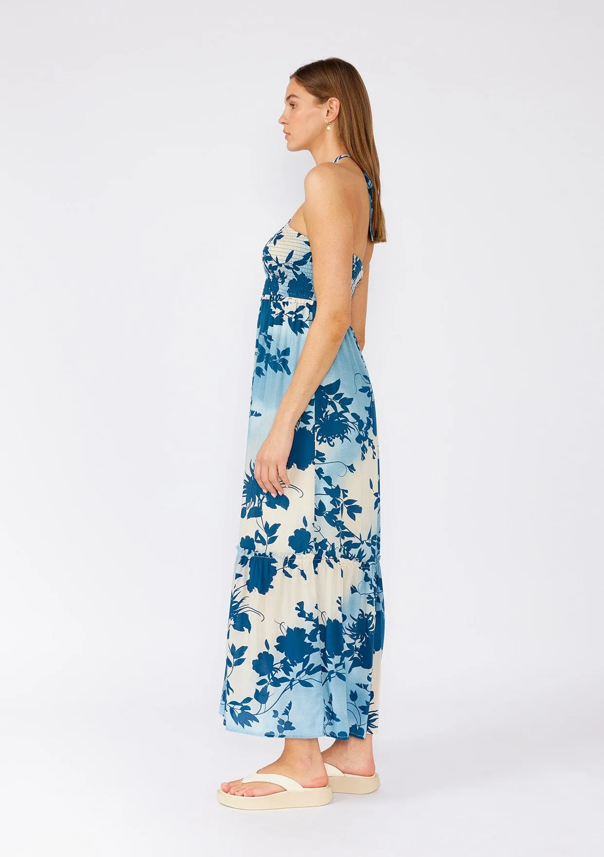 Ocean Eyes Halter Maxi Dress