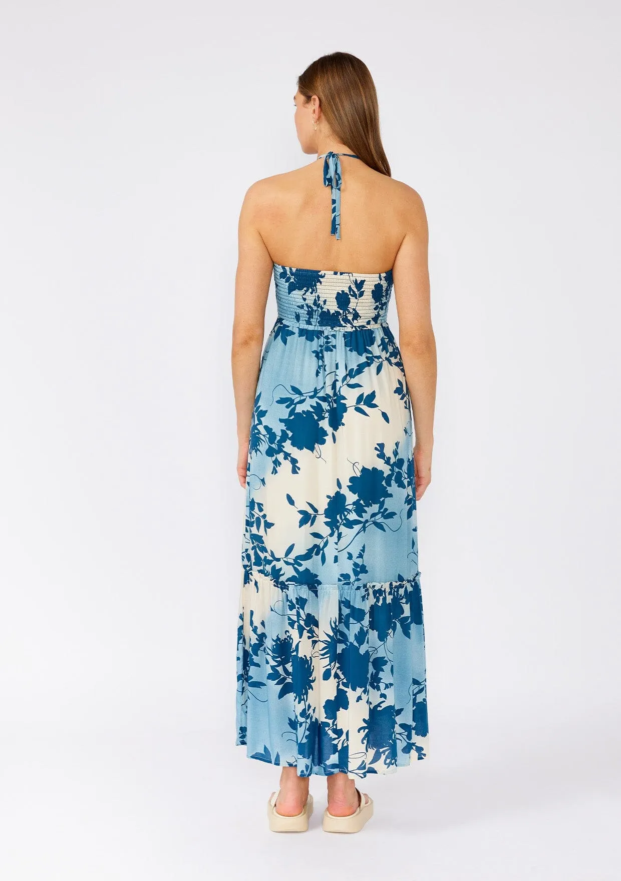 Ocean Eyes Halter Maxi Dress