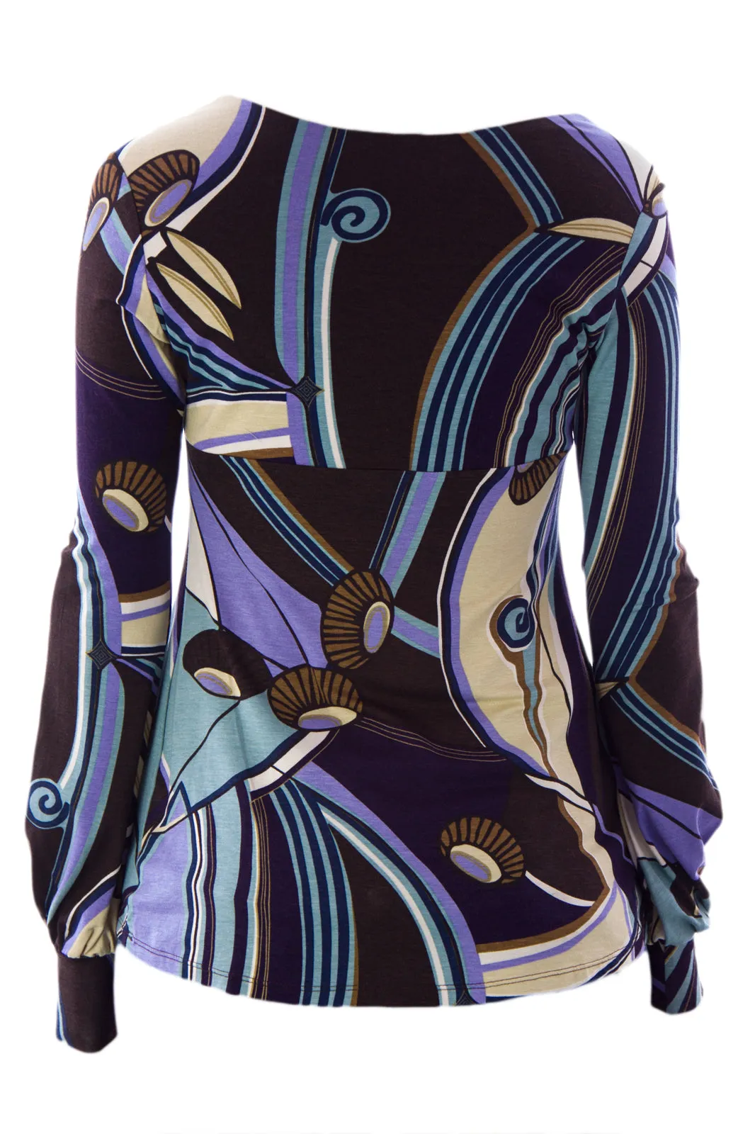 Olian Women's Bishop Sleeve Printed Maternity Top X-Small Multicolor