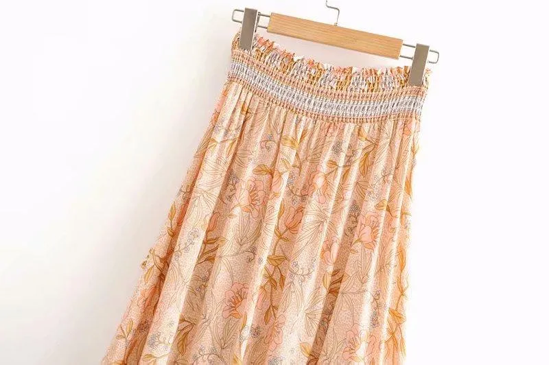OLIVIA Ruffle Bohemian Maxi Skirt