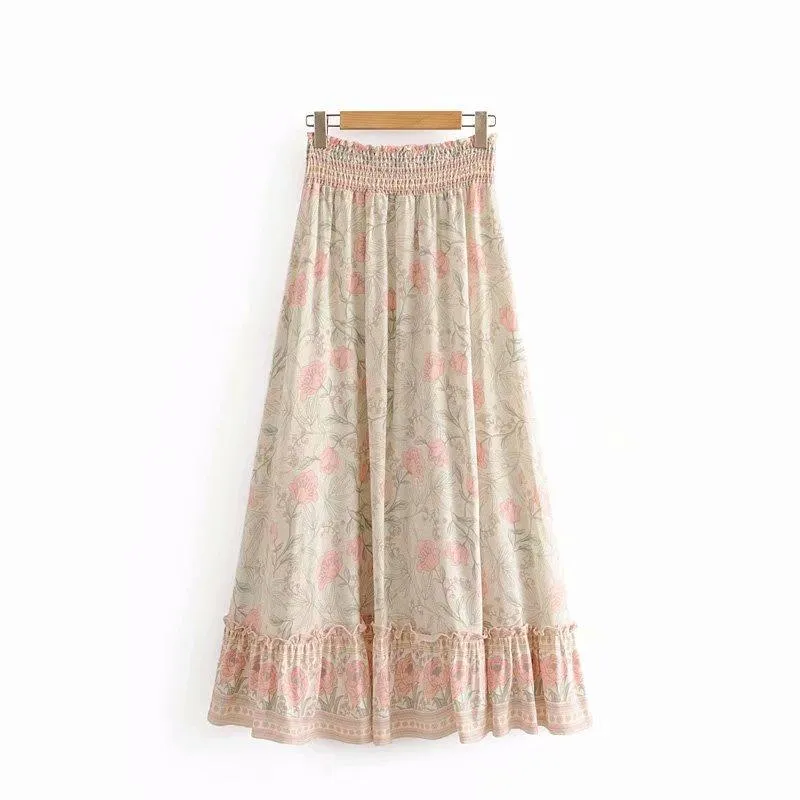 OLIVIA Ruffle Bohemian Maxi Skirt