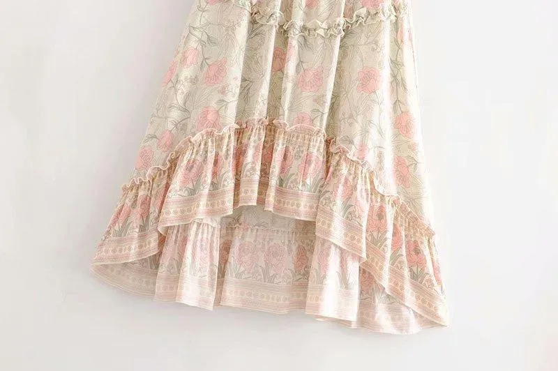 OLIVIA Ruffle Bohemian Maxi Skirt