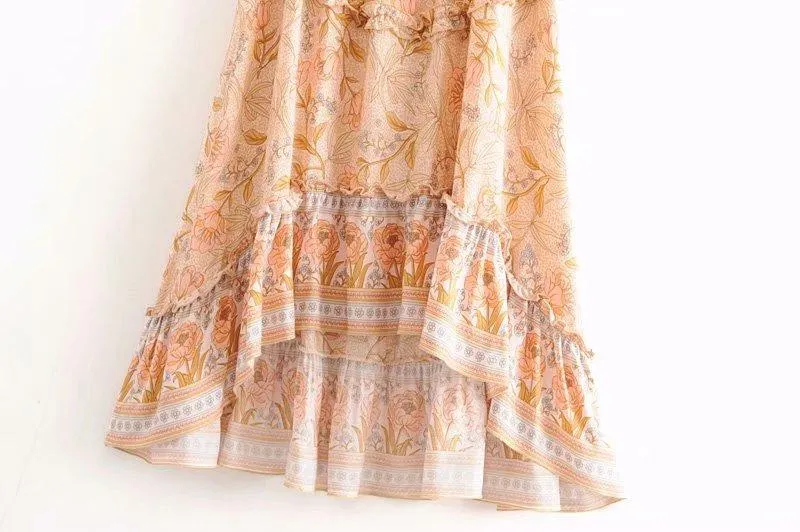 OLIVIA Ruffle Bohemian Maxi Skirt
