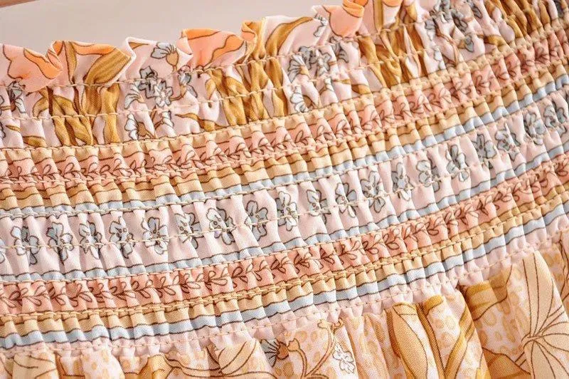 OLIVIA Ruffle Bohemian Maxi Skirt