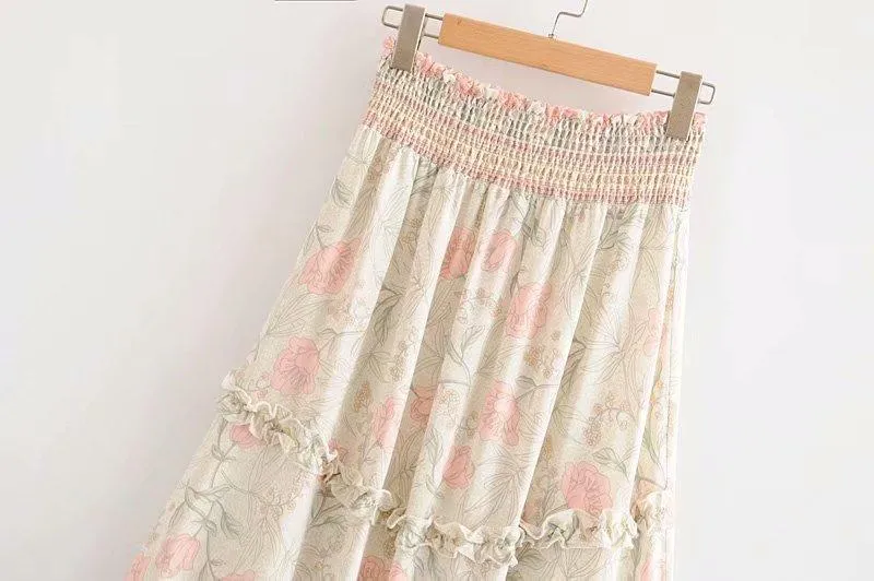 OLIVIA Ruffle Bohemian Maxi Skirt