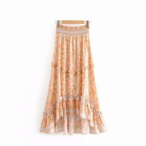 OLIVIA Ruffle Bohemian Maxi Skirt