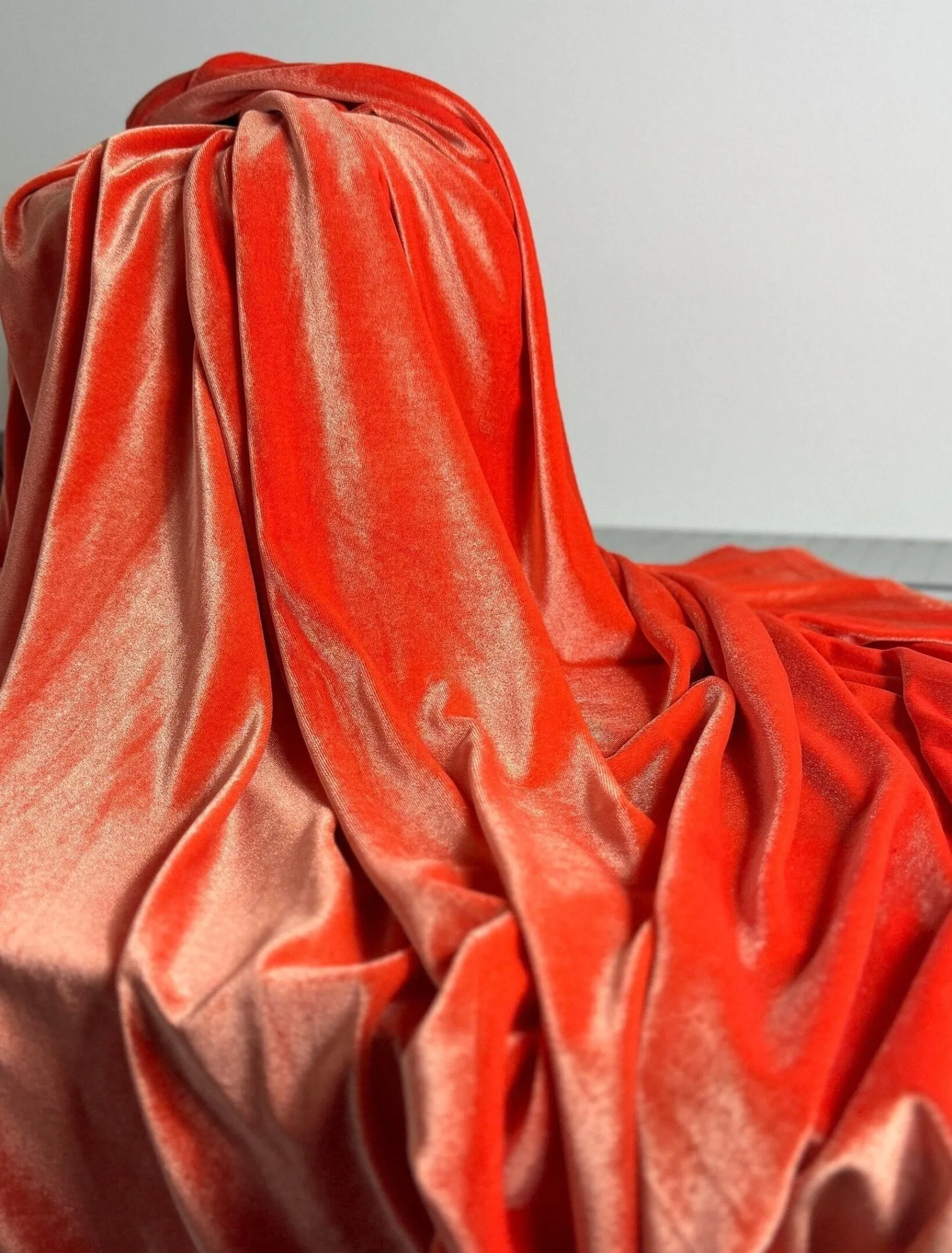 ORANGE VELVET Fabric