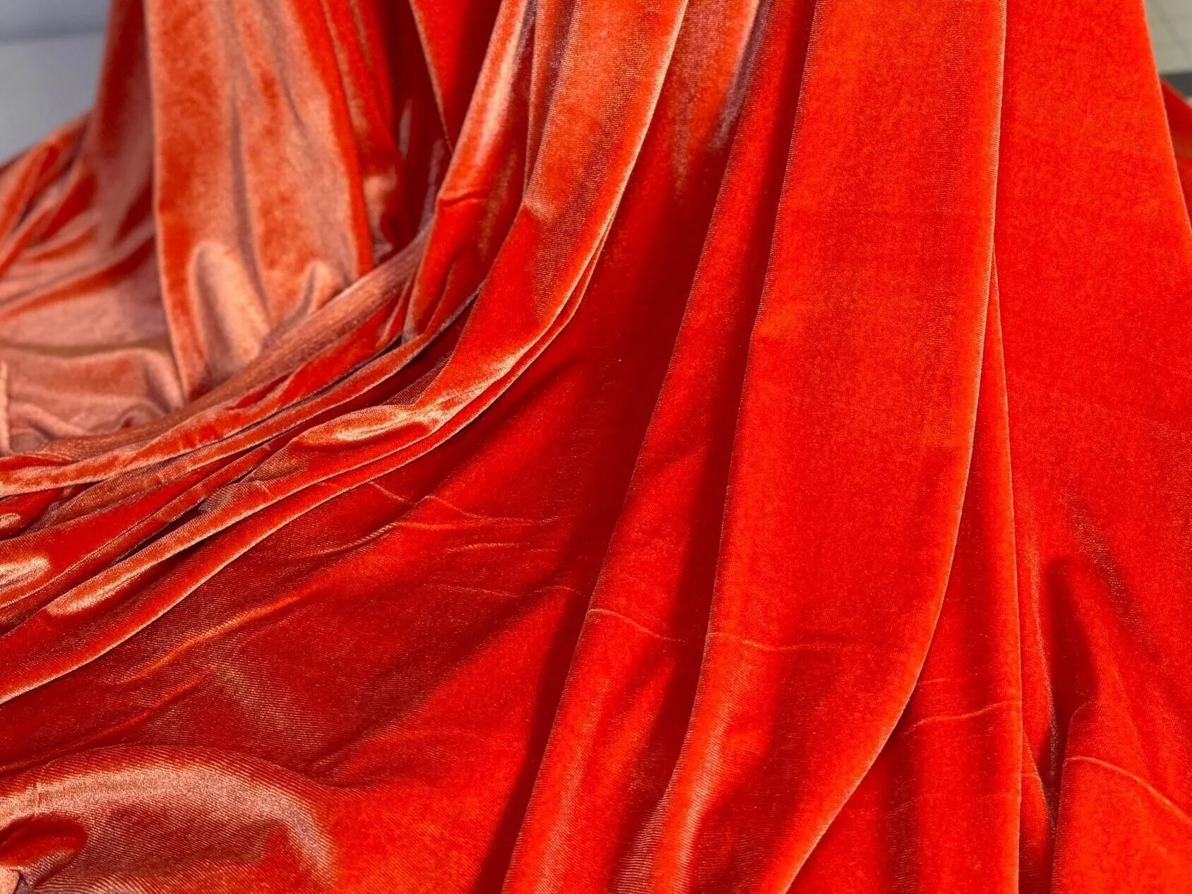 ORANGE VELVET Fabric