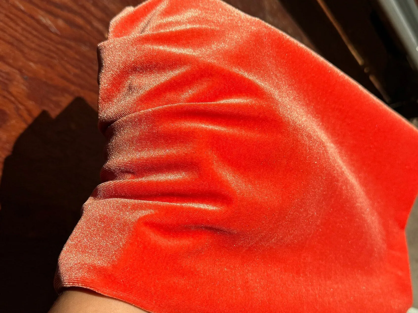 ORANGE VELVET Fabric