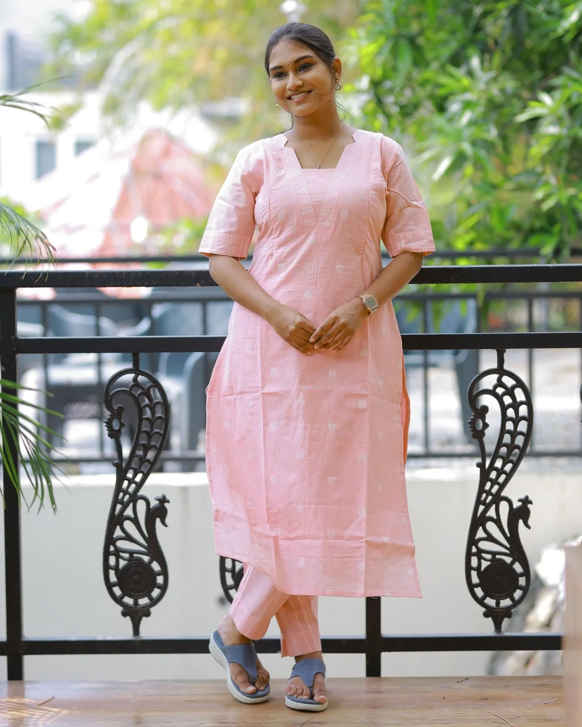 Peach-KIA | Maternity Kurti with Lining [TOP   PANT]