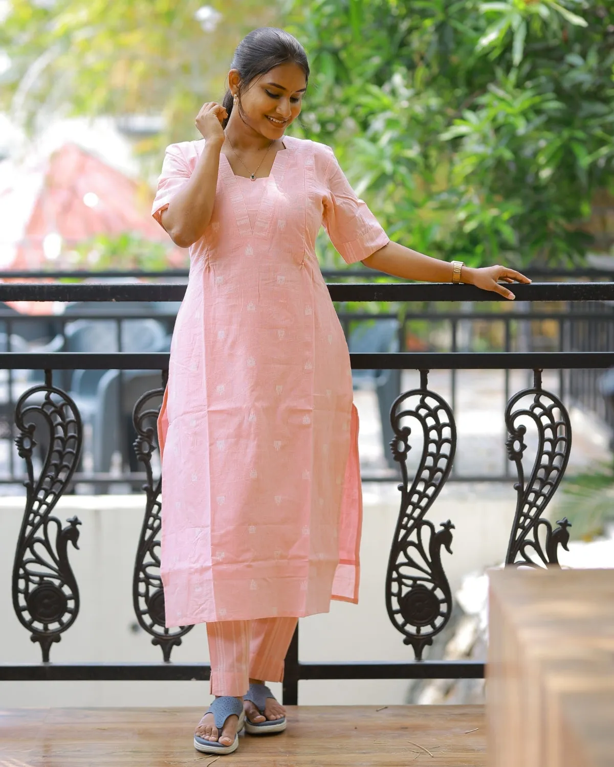 Peach-KIA | Maternity Kurti with Lining [TOP   PANT]
