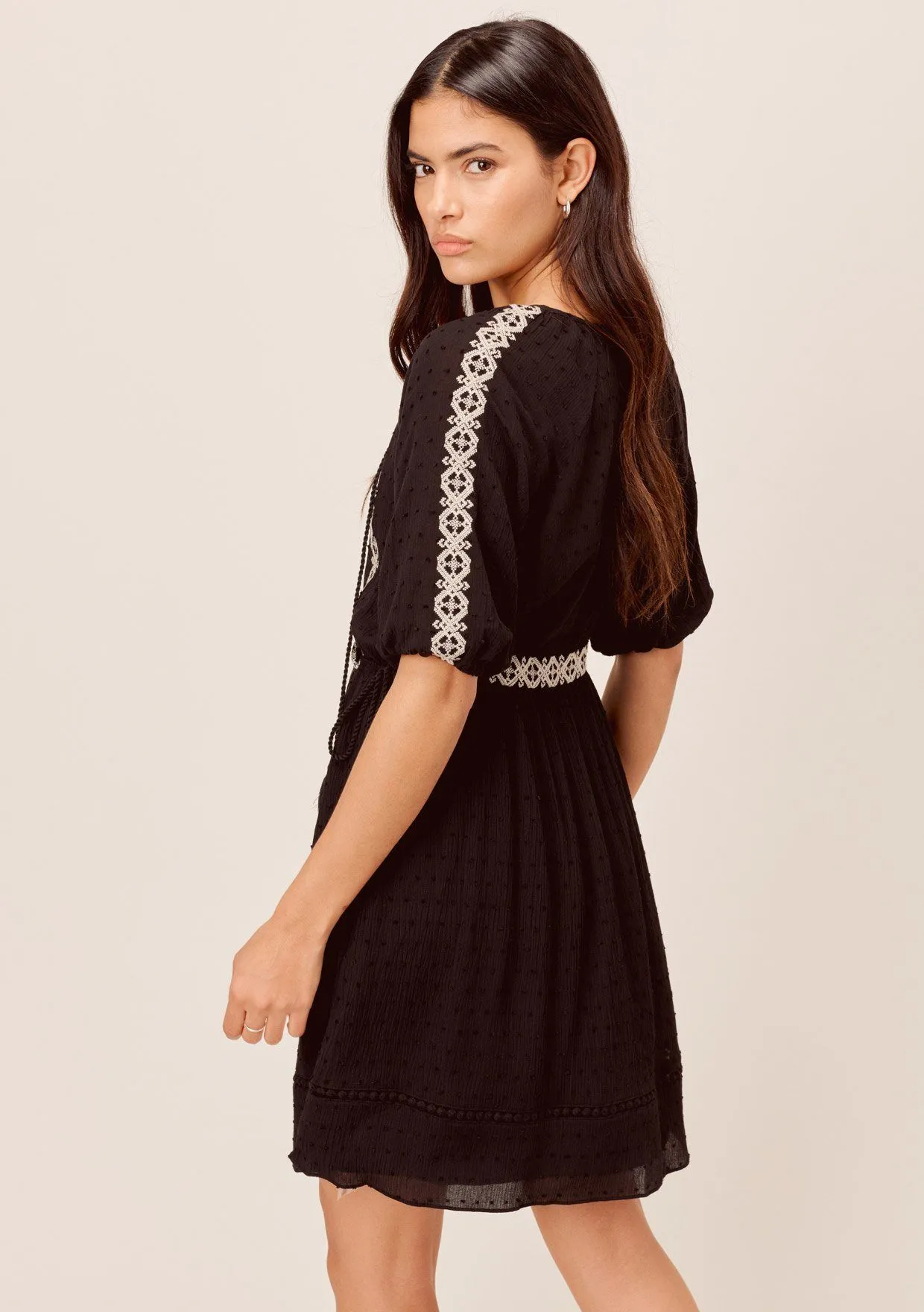 Penny Lane Embroidered Boho Mini Dress