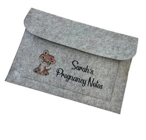 Personalised Pregnancy Maternity Notes folder - Animal Designs