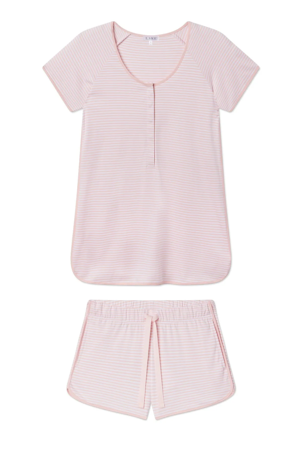 Pima Maternity Shorts Set in English Rose Stripe