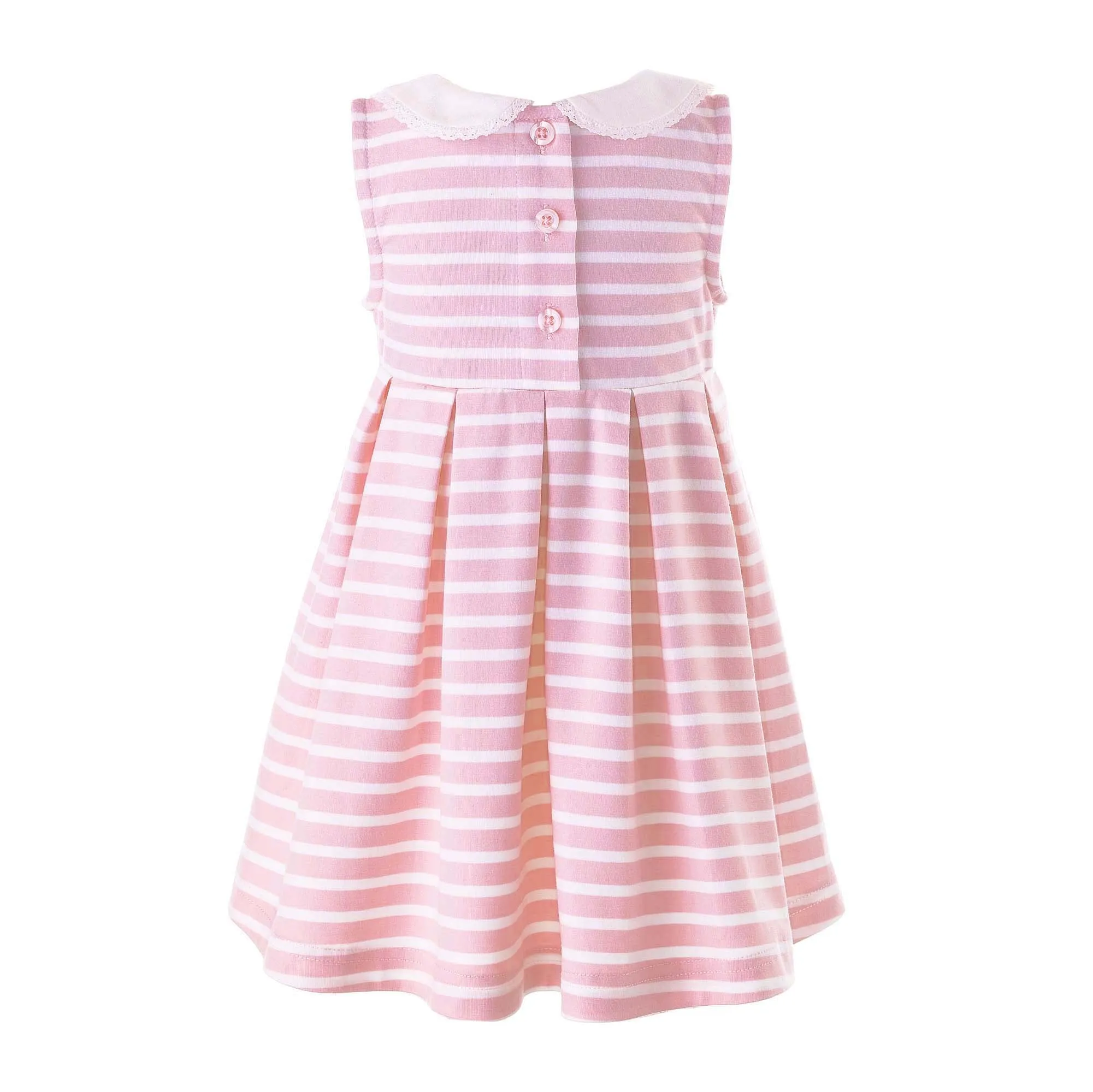 Pink Breton Striped Jersey Dress