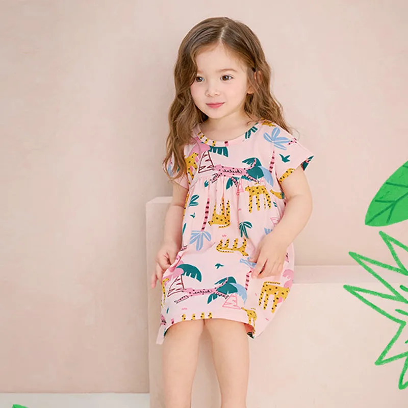 Pink Forest Cheetah Dress 2405MM20