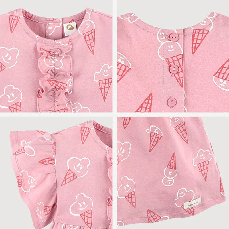Pink Ice Cream Frills Dress 2405MM15