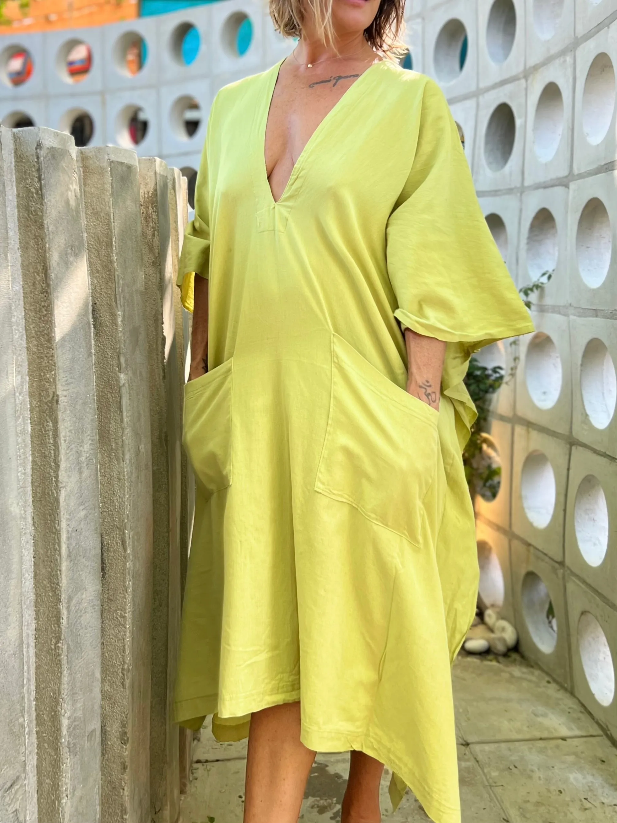 Pistachio Tone | 100% Cotton Caftan