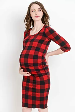 Plaid Maternity Dress