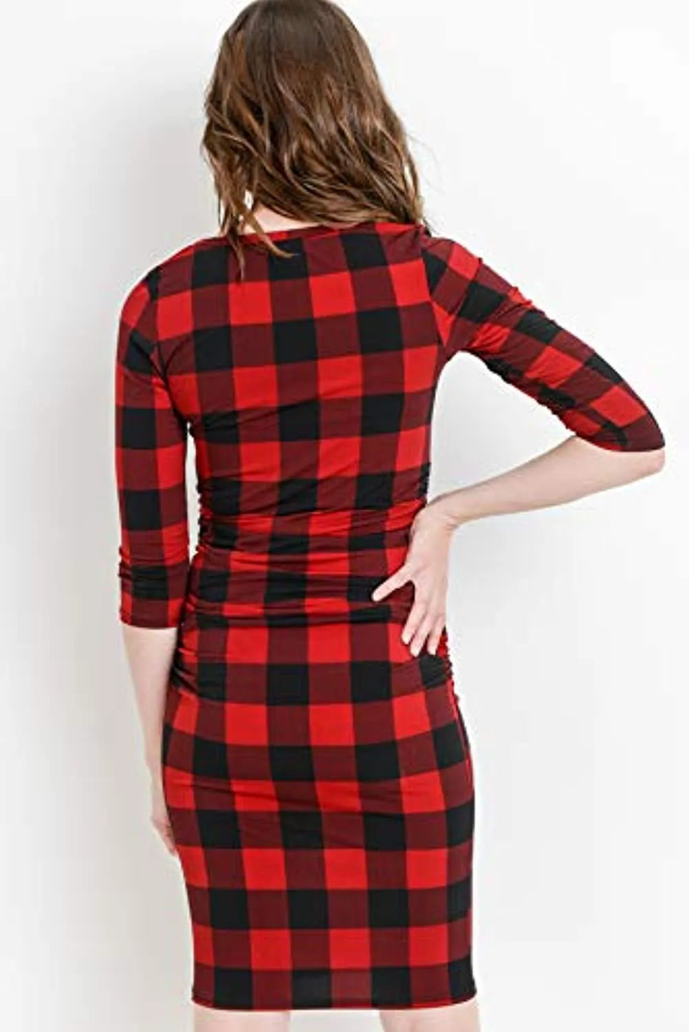 Plaid Maternity Dress