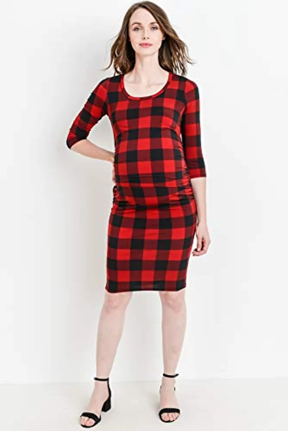 Plaid Maternity Dress