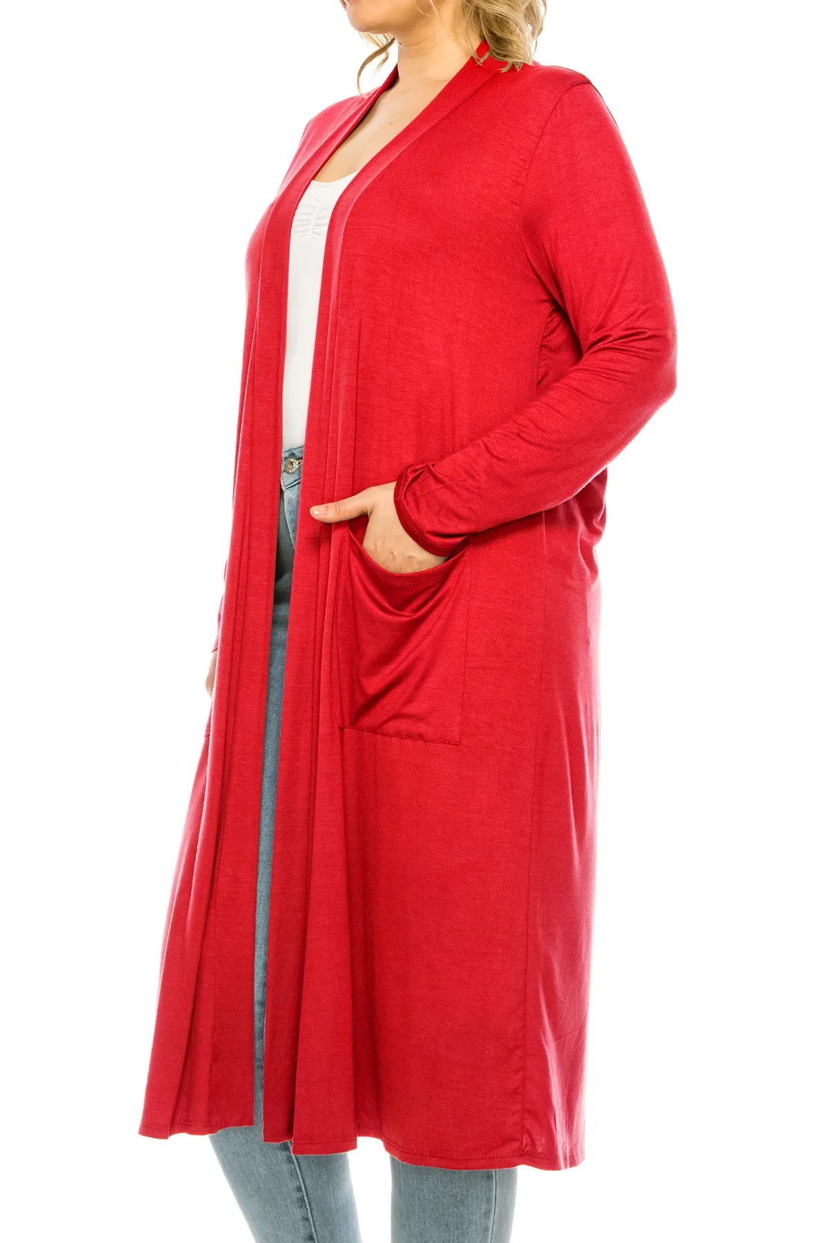 Plus Size, Casual Long Open Front Drape Lightweight Duster Sweater Cardigan V5611 $12Each
