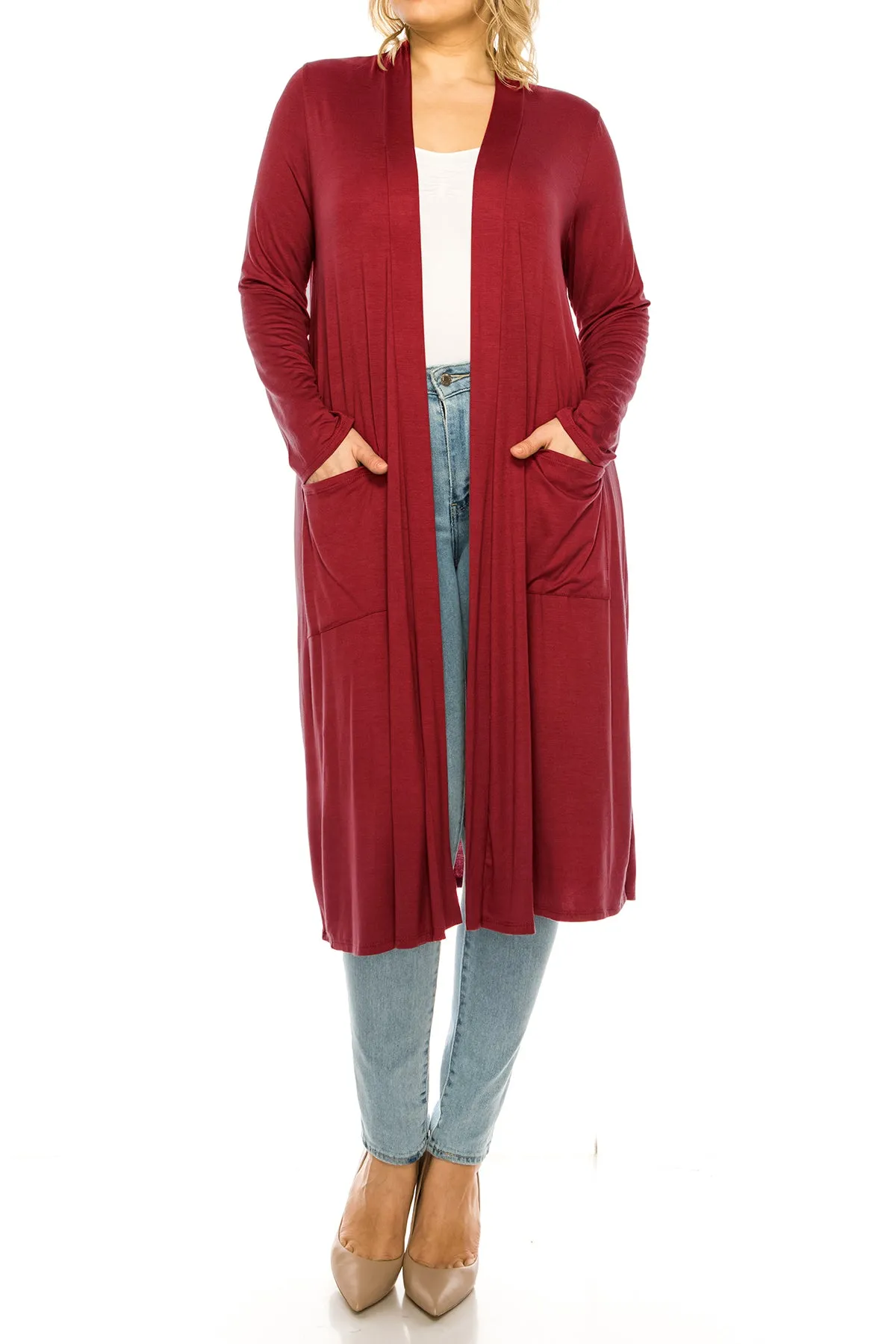 Plus Size, Casual Long Open Front Drape Lightweight Duster Sweater Cardigan V5611 $12Each
