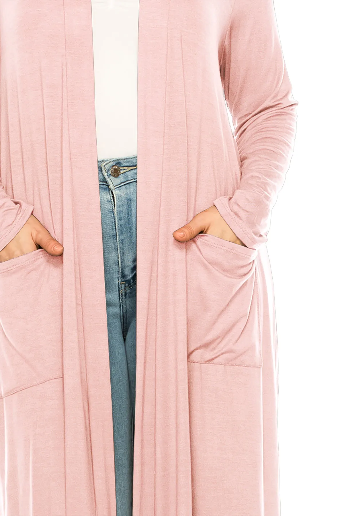 Plus Size, Casual Long Open Front Drape Lightweight Duster Sweater Cardigan V5611 $12Each