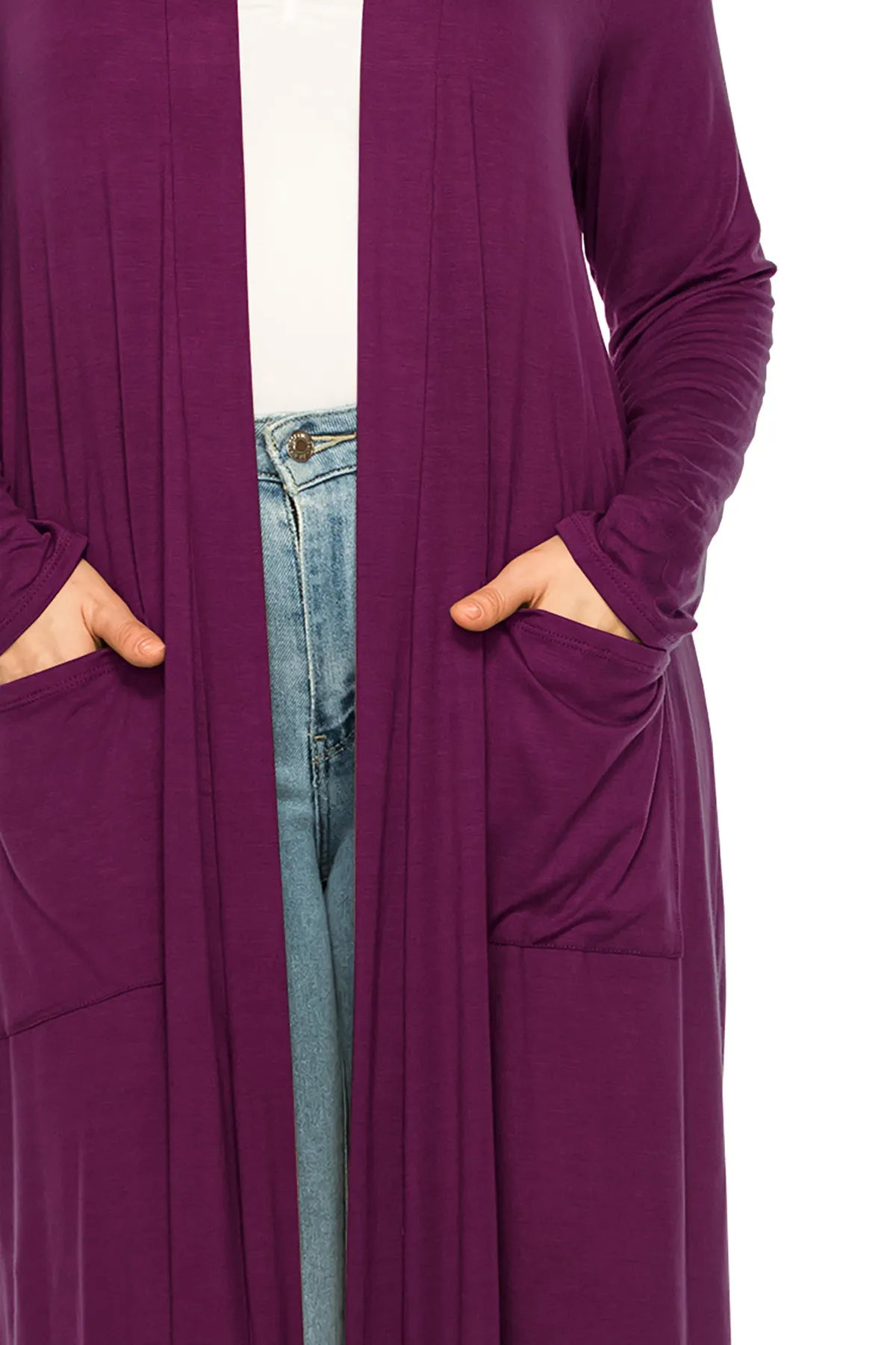 Plus Size, Casual Long Open Front Drape Lightweight Duster Sweater Cardigan V5611 $12Each