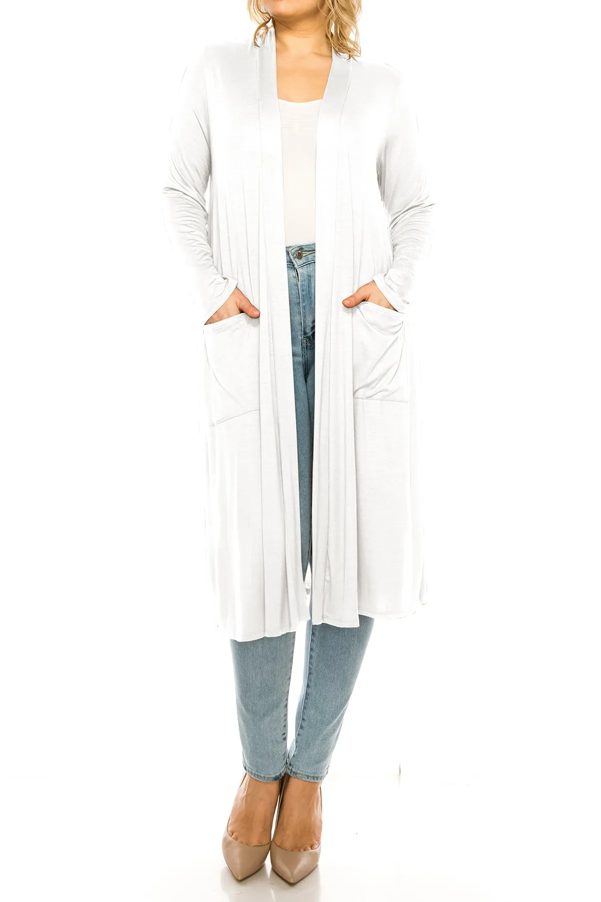 Plus Size, Casual Long Open Front Drape Lightweight Duster Sweater Cardigan V5611 $12Each