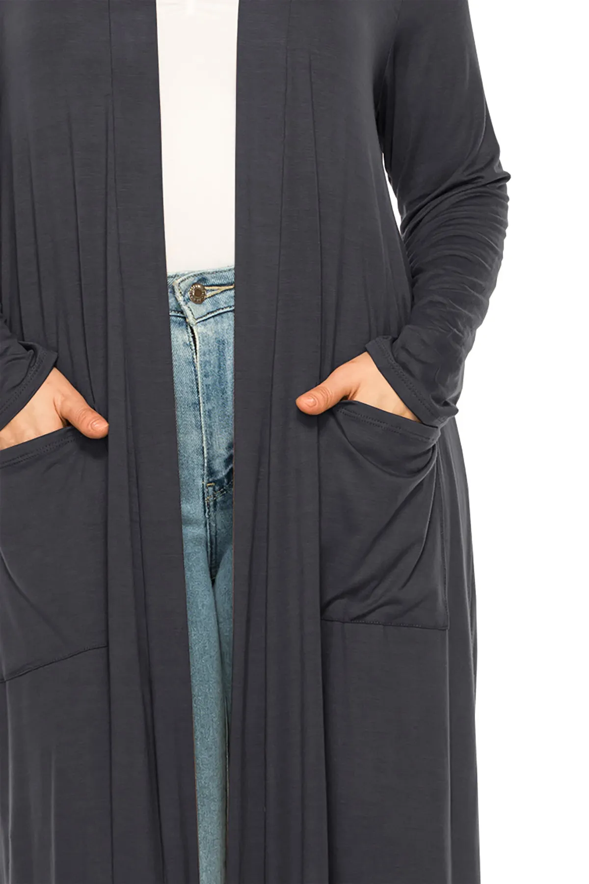 Plus Size, Casual Long Open Front Drape Lightweight Duster Sweater Cardigan V5611 $12Each