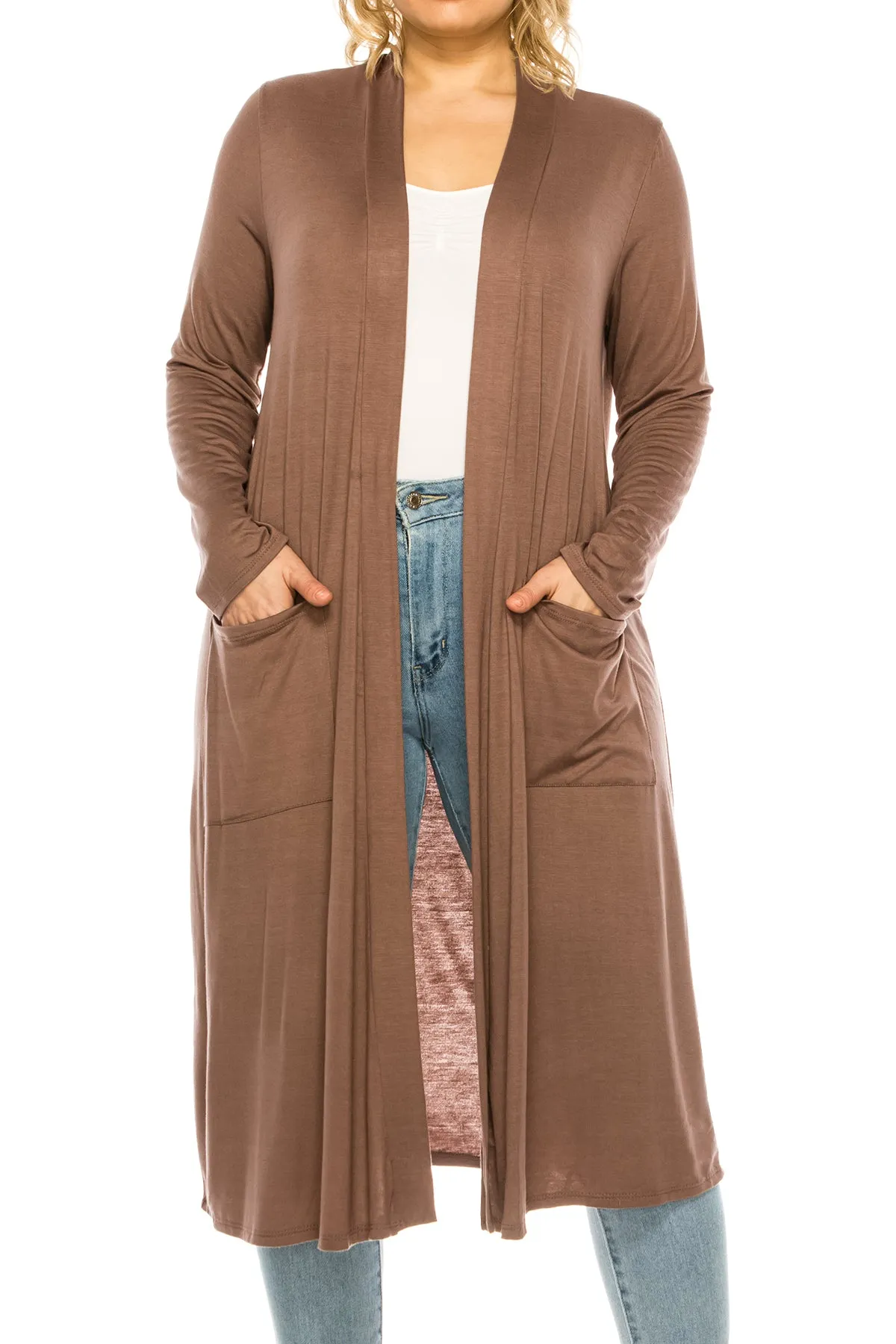 Plus Size, Casual Long Open Front Drape Lightweight Duster Sweater Cardigan V5611 $12Each