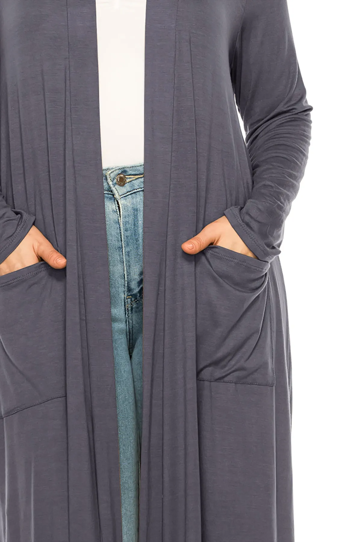 Plus Size, Casual Long Open Front Drape Lightweight Duster Sweater Cardigan V5611 $12Each