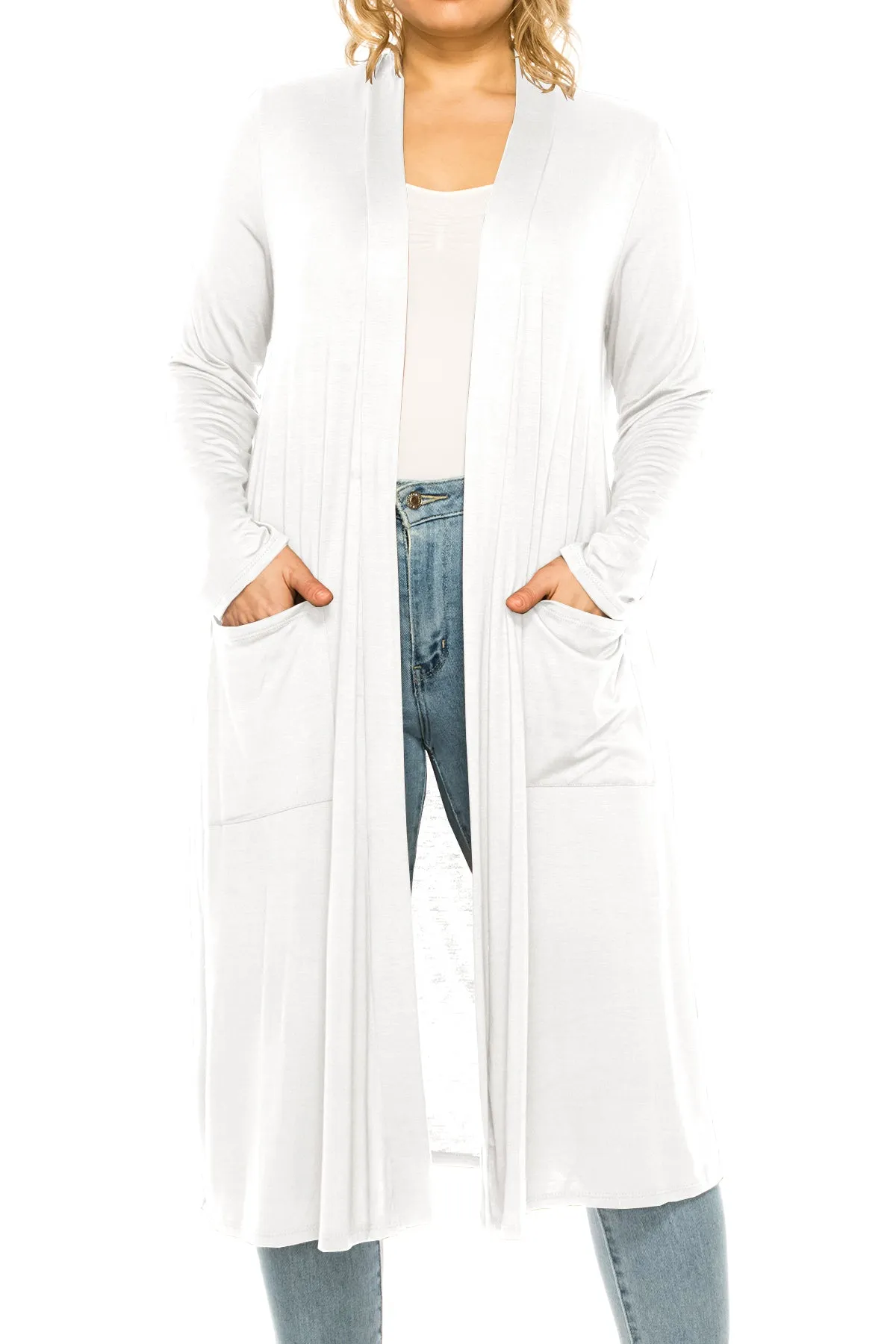 Plus Size, Casual Long Open Front Drape Lightweight Duster Sweater Cardigan V5611 $12Each
