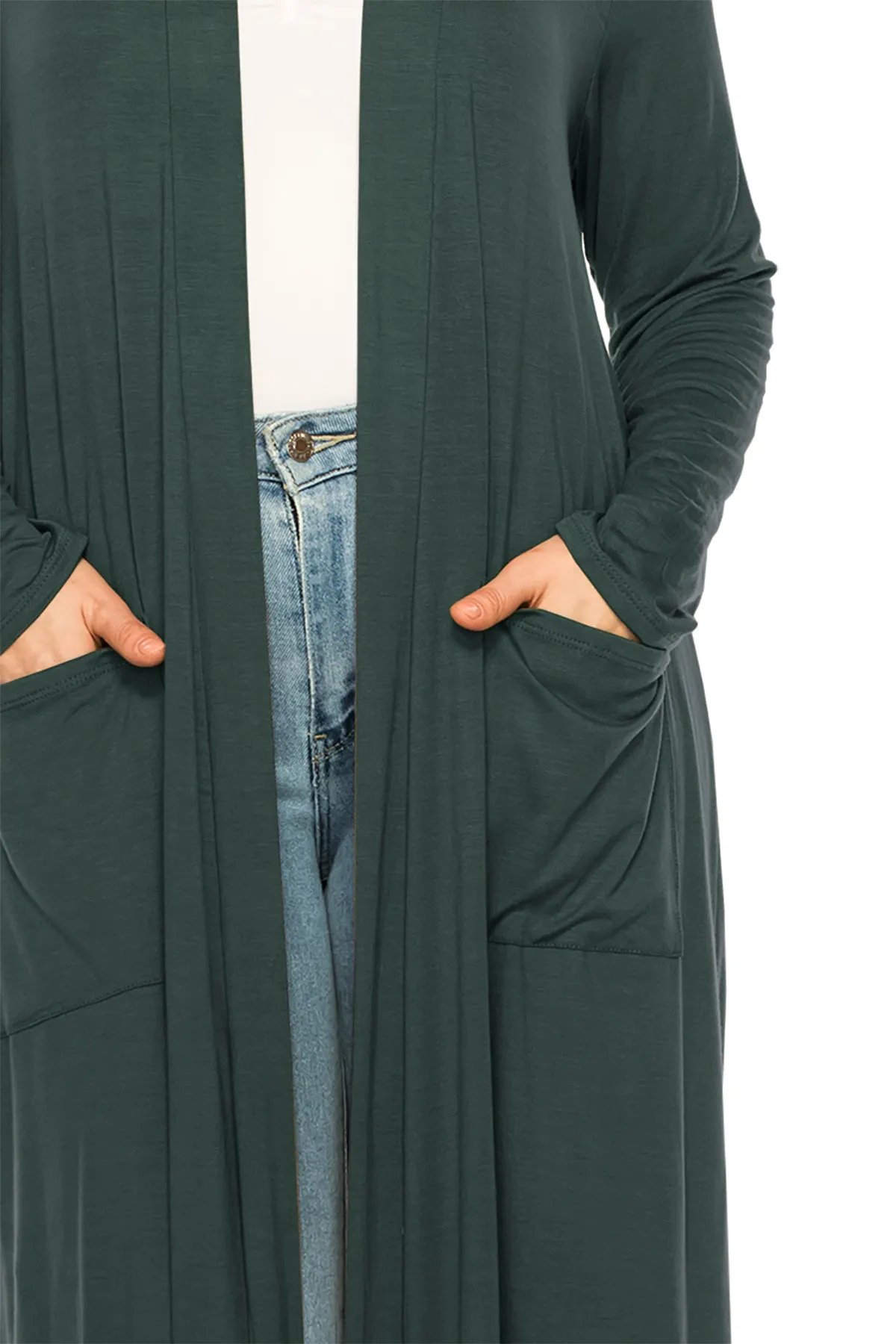 Plus Size, Casual Long Open Front Drape Lightweight Duster Sweater Cardigan V5611 $12Each