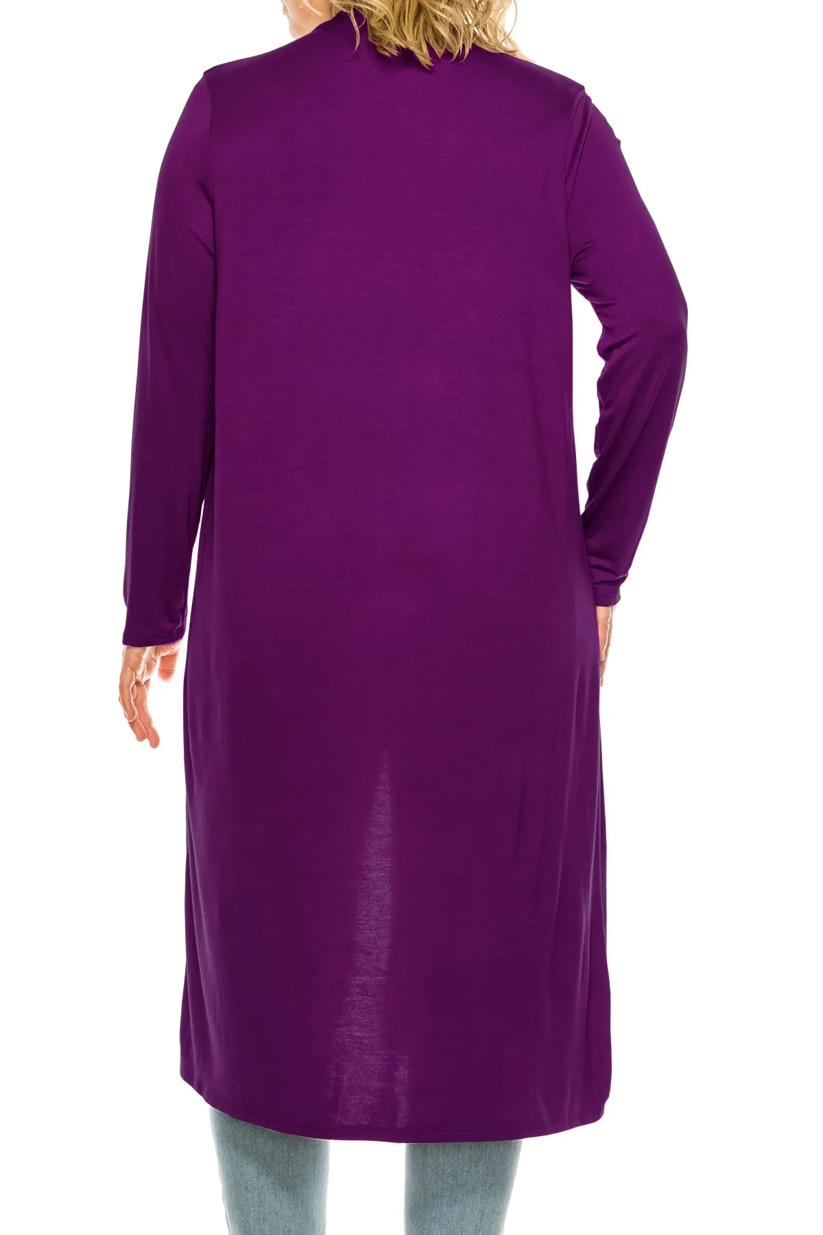 Plus Size, Casual Long Open Front Drape Lightweight Duster Sweater Cardigan V5611 $12Each