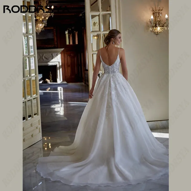 Princess Wedding Dress For Women V-Neck Backless