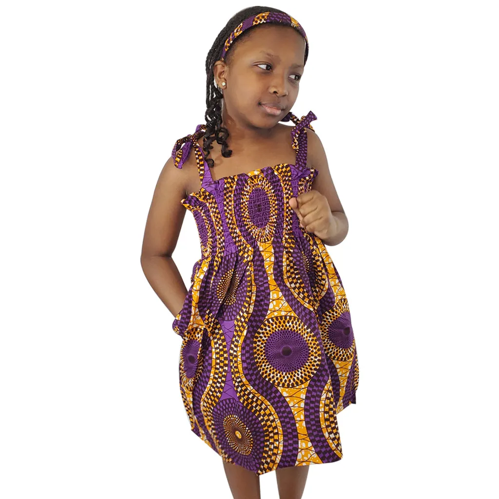 Purple Crown Girl's Smock Dress