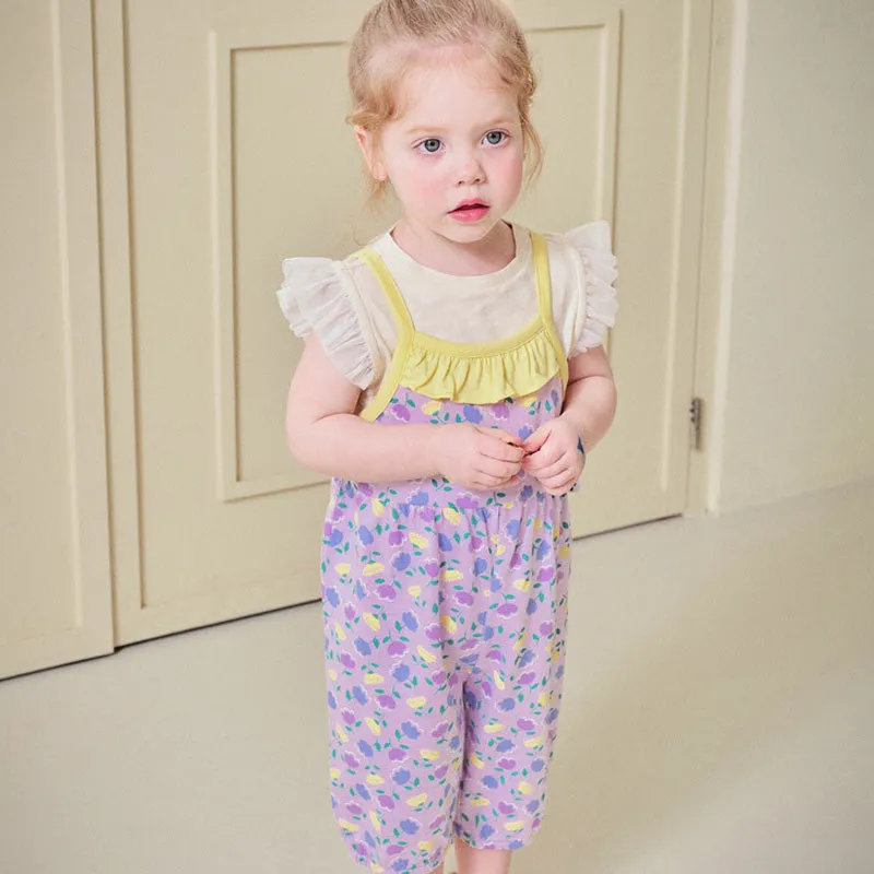 Purple Flower Garden Overall 2406MO08