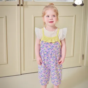 Purple Flower Garden Overall 2406MO08
